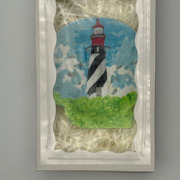 Hand-Painted Bold Lighthouse Shell Art - Picture 6 of 7